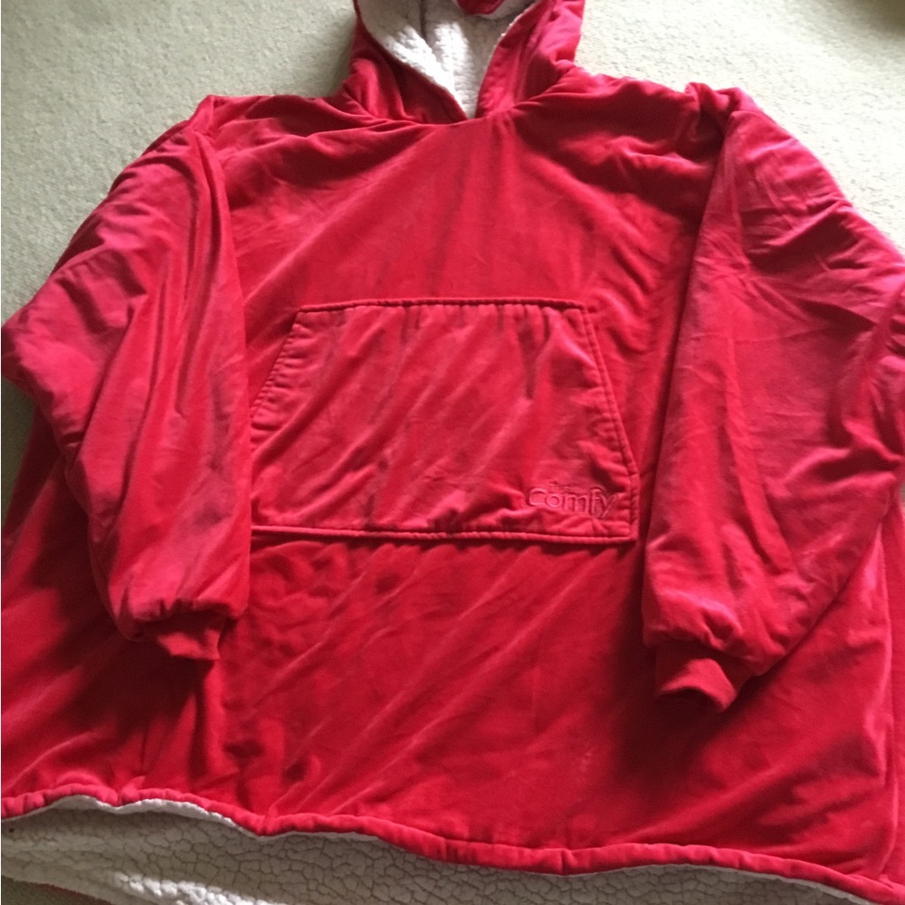 Comfy Red Hooded Men's Jacket